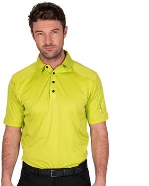 Island Green Gestikt Golf Poloshirt (kalk) - Geel