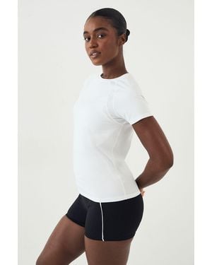 DSGN Studio Loose Fit Mesh Insert Short Sleeve T-Shirt - White