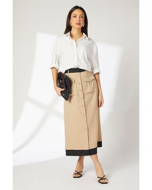 PRINCIPLES Utility Patch Pocket Skirt - Natural