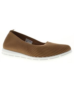 Platino Flat Shoes Kitty Slip On Khaki - Black