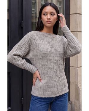 Roman Petite Relaxed Batwing Jumper - Grey