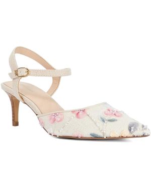 Dune Cultivated Floral Open Court Shoes - White