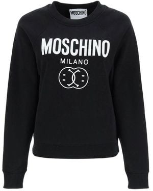 Moschino Milano Double Smiley Jumper Cotton - Black
