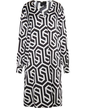 Dreimaster Midi-jurk Dames Zwart En Wit