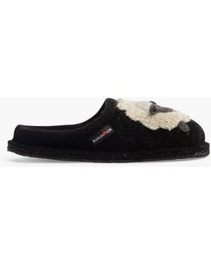 Haflinger Lamby Slippers - Black