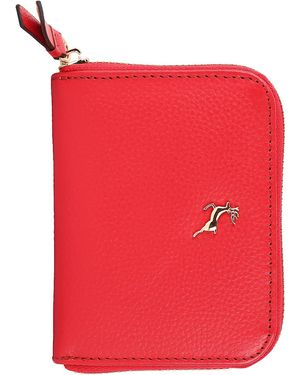 Ashwood Leather 'Mini X' Rfid Protected Real Purse - Red