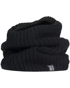 Heat Holders Fleece Lined Chunky Knit Thermal Neck Warmer - Black