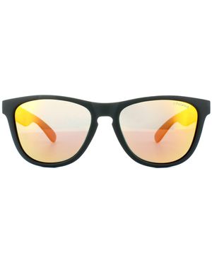 Polaroid Rectangle Rubber Mirror Polarized Sunglasses - Brown