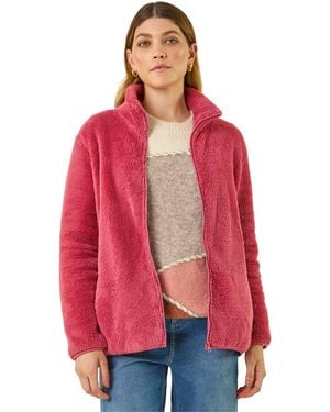 Roman Soft Sherpa Fleece Jacket - Red