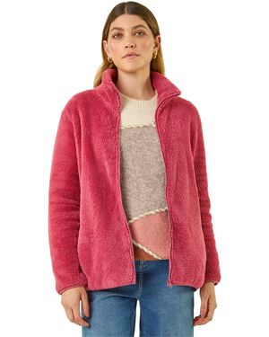 Roman Soft Sherpa Fleece Jacket - Red