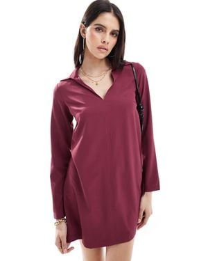 ASOS Collared Mini Shift Dress - Purple