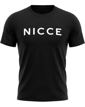 Nicce London Denno Cotton T-Shirt Short Sleeve Casual Everyday Top - Black