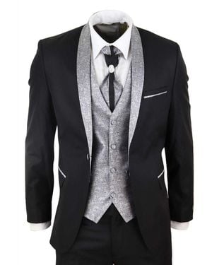 TruClothing 4 Pieceblack Tailored Wedding Suit