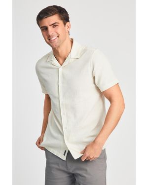 Kensington Eastside Cotton Textured Short Sleeve Shirt - White