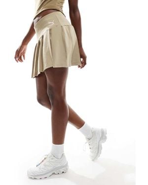 PUMA Classics Pleated Mini Skirt - Natural
