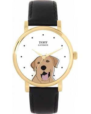 Toff London Tlws-20695 Ladies Labrador Retriever Dog Head Watch - Black