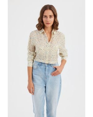 Hiccup Floral Woven Long Sleeve Shirt - Blue