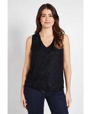 Wallis Lace Pleat Detail Sleeveless Cami Top - Blue