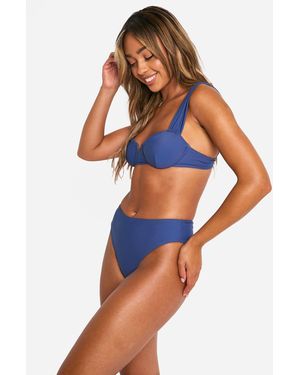 Boohoo Underwired Bikini Top - Blue