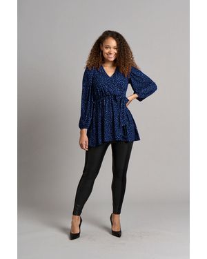 Chapter London Pinky Luipaard Wrap Top - Blauw