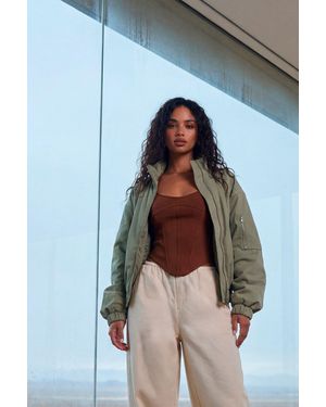 Boohoo Funnel Neck Bomber Jacket - Blue