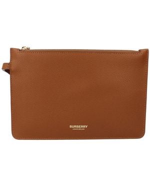 Burberry Double Faced Pouch - Brown