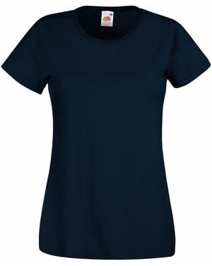 Fruit Of The Loom Ladies/ Lady-Fit Valueweight Short Sleeve T-Shirt (Pack Of 5) (Deep) Cotton - Blue