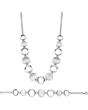 Orphelia 925 Sterling Set: Chain + Bracelet - White