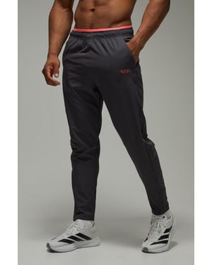 BoohooMAN Active Neon Logo Jogger - Black
