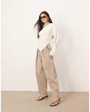 ARRANGE Remi Casual Twill Barrel Trouser - Natural