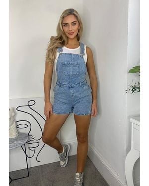 Urban Bliss Easy Short Bleach Dungaree - Blue