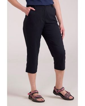 Mountain Warehouse 'Delta' Capri Trousers Stretchy Sun Protection Trousers Polyamide - Blue