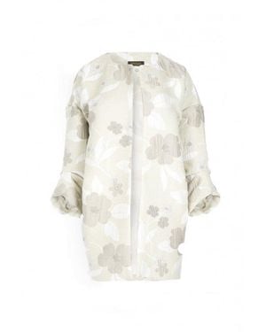 Jayley Silk Blended Print Jacket - White