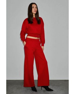 Grimelange Crop Crew Neck Sweatshirt - Red