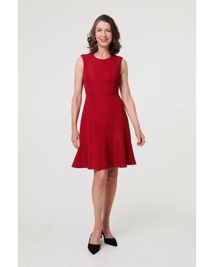 Izabel London Textured Sleeveless Short Skater Dress