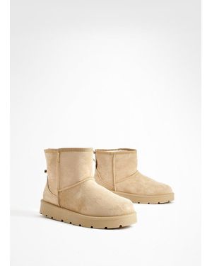 Boohoo Mini Cosy Boots - Natural
