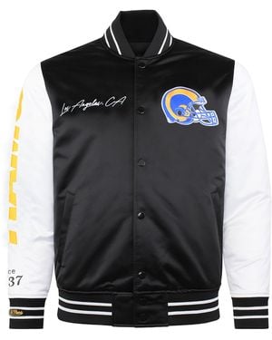 Mitchell & Ness Nfl Los Angeles Rams Satin Bomber Jacket - Black