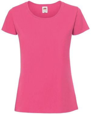Fruit Of The Loom Ladies Fit Ringspun Premium Tshirt - Pink