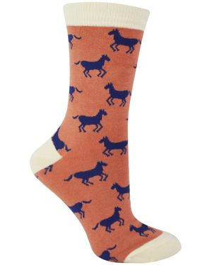 Miss Sparrow 1 Pack Ladies Novelty Animal Patterned Bamboo Socks - Red