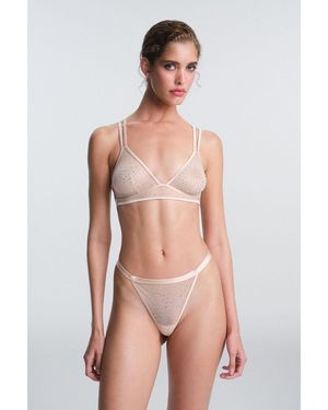 Penti Knitted Micro-Pattern Bralette Bra - Pink