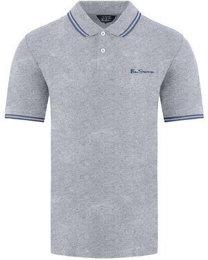 Ben Sherman Tweeling Gestipt Grijs Poloshirt