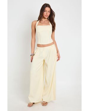 Boohoo Halter Strap Tailored Corset - Natural