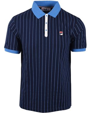 Fila Vintage Bb1 Classic Stripe Polo/Regatta/Gardenia - Blue