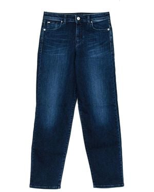 Armani Long Worn Effect Denim Trousers 6Y5J90-5D25Z - Blue