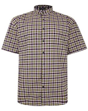 Fitzgerald London Fitz Gerald Big Size Casual Short Sleeve Cotton Checked King - Black