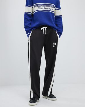 River Island Joggers Wide Fit Twill Split Cotton - Blue