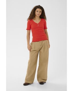 Saint Tropez T-Shirt Grusz T-Shirt Fitted - Rood
