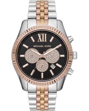 Michael Kors Mk8714 Tri Tone Chronograph Watch - Metallic
