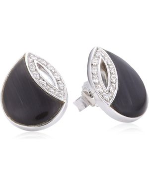 Orphelia 925 Sterling Stud Earrings - Black