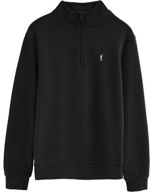 POLO CLUB High-Neck Sweatshirt With Zip And Rigby Go Embroidery Cotton - Black